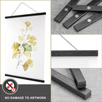 WITCOLOR Magnetic Poster Hanger Frame, 19x13 19x25 19x27 Poster Frame Wooden Magnetic Hanging Kit for Walls Map Picture Diamond Painting Canvas Artwork (Black)