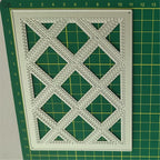 Mvchifay Cutting Dies for Card Making Metal Die-Cuts Scrapbooking Tool Hollow Frame DIY Craft Punch Template Embossing for Paper Album Decor (Diamond Frame-14.3x11.1cm)