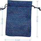 Palmhomee Pack of 25 Burlap Gift Bags with Drawstring Linen Jewelry Pouches Wedding Hessian Jute Bags for Birthday Jewelry and Treat Pouches Party Wedding Favors Gift(4x5.6 Inch, Navy Blue)