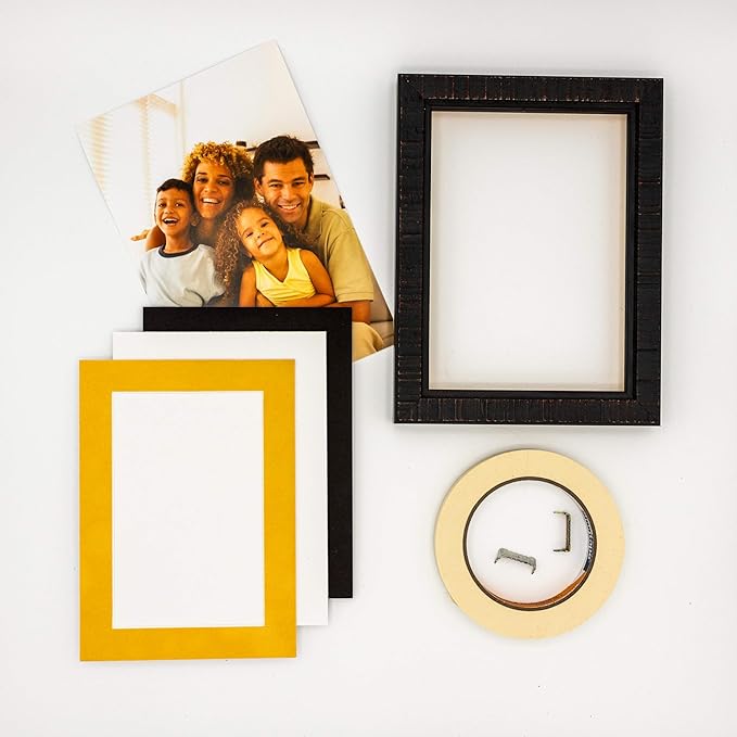 Pack of 25 Acid Free 8.5x11 Mats Bevel Cut for 7x9 Photos - Bright Yellow Precut Matboards For Pictures, Photos, Framing - 4-ply Thickness
