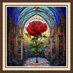 Findvoor Counted Cross Stitch Kits for Adults Full Range of Cross Stitching Embroidery Unprinted Pattern for Beginners, 11CT Needlepoint Kit Patterns Embroidery Kits-Magic Rose 18x18 inch