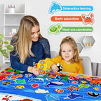 Taika 70 Pcs Ocean Felt Story Board Set, 43x28 inch Interactive Felt Story, Fuzzy Flannel Board, Preschool Storytelling, Classroom Educational Learning Play Kit, Interactive Teaching Kit