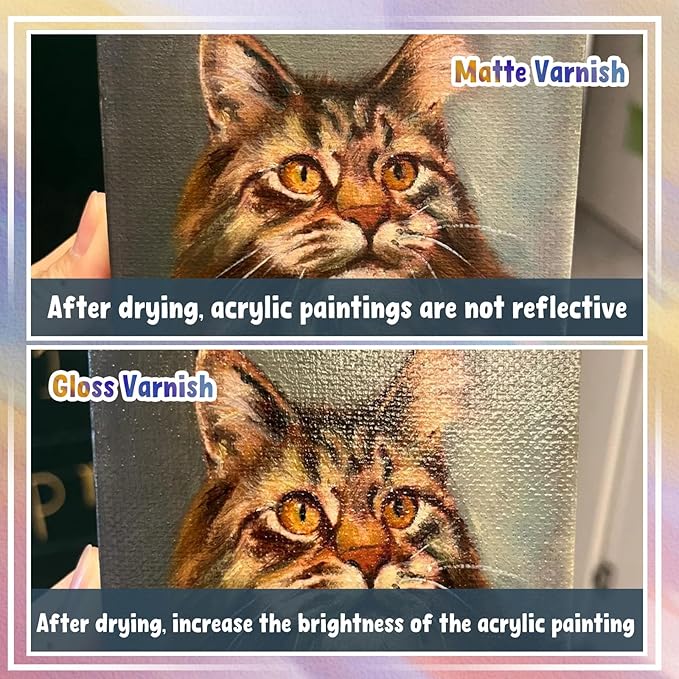 Acrylic Varnish, Professional Gloss Varnish for Acrylic Painting, Seals and Protects Artworks, Non-Toxic, Art Acrylic Paint Sealer for Handmade Artists, Painter & Kids (100ml/Gloss)