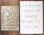Aleks Melnyk No.44 Pyrography Stencils, Wood Burning 3 PCS Templates, Metal Letters Stencil for Engraving Wood and Patterns, Alphabet and Number, Lettering, Letting, Stainless Steel
