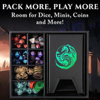 Dice Tray and Dice Tower for DND: All-in-One Tray, Storage & Large Tower for Random Rolls - Stores Your Sets, Mini's etc, Perfect for D&D and RPG Gift Accessories (Green Dragon)