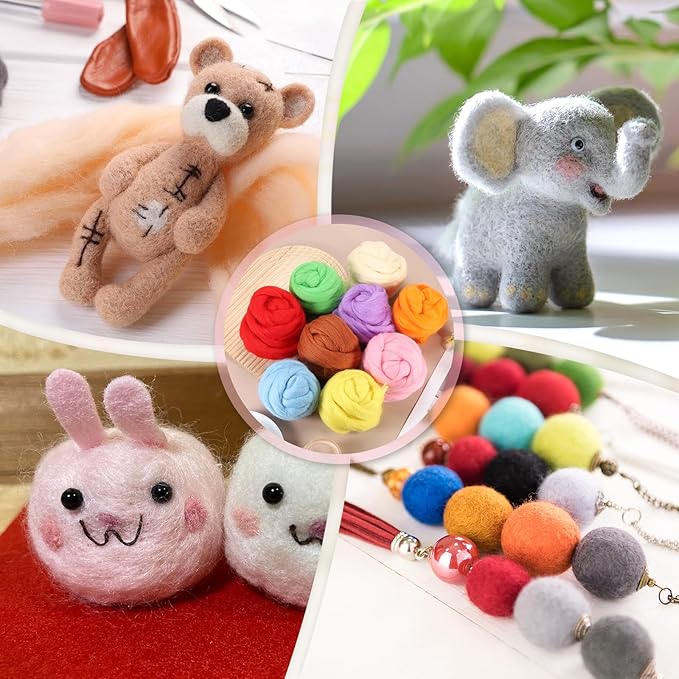 PATIKIL Wool Roving Yarn, 150G/5.3OZ Soft Felting Wool Pure Chunky Roving Yarn Bulk for Needle Felting Knitting Blanket Spinning Weaving DIY Craft, Yellow