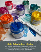 The Crafter's Workshop Stencil Butter - Coastal Acrylic Paint Set - Boutique Metallic Texture Paste for Art, Canvas, Journals, & Cards - 4 x 2oz Jars