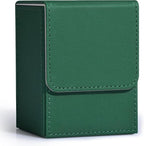 ZLCA Card Deck Box for Trading Cards, MTG YuGiOh Deck Case Holds 100+ Single Sleeved Cards, PU Leather Magnetic Card Storage Box Fits for TCG CCG Magic Game Cards (Green)