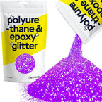 Hemway Polyurethane & Epoxy Resin Glitter 100g / 3.5oz Metallic Crystal Flake Additive for Flooring Jewelry Tumblers Glass Pigment - Chunky (1/40" 0.025" 0.6mm) - Fluorescent Purple