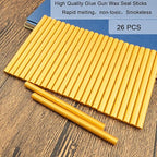Wax Seal Stick, Ioggtser 26 PCS Gold Mini Glue Gun Wax Seal Stick for Wax Seal Stamp, Sealing Wax Sticks for Wedding Invitations, Cards, Envelopes