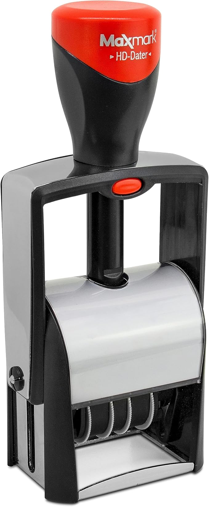 MaxMark Heavy Duty Self Inking Date Stamp with Phrase Denied - Red Ink
