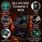 Dice Tray and Dice Tower for DND and RPG - All-in-One Game Roamer Tray & Large Tower for Random Rolls - Stores Your Sets, Mini's and More Compatible with D&D (Green Tree)
