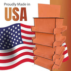 TORCHED DISPLAYS 4-Sided Rotating Display Stand - Craft Shows, Trade Shows, Markets - Small & Medium-Sized Items like Stickers, Postcards, Coasters, Note Pads, Napkins, Easy to Assemble (Orange)