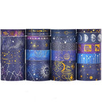 20 Rolls Galaxy Washi Tape Set Stars Arts Adhesive Tapes Gold Silver Foil Decorative Masking Tape Sets for Craft, Kids, Scrapbook, DIY, Gift Wrapping