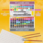 Caliart Watercolor Paint Set, 128 Colors with 4 Brushes Metallic Color Palette Kit, Portable Travel Watercolors Painting Gifts for Adults Artists Painters Beginners Art Supplies