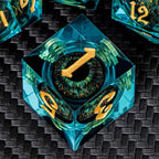 ARUOHHA DND Resin Dice Dragon Eye Dice Liquid Core Red Sharp Edged Dice Set with Gift Box, Polyhedral D and D Dice Set Role Playing Game D20 D12 D10 D8 D6 D4