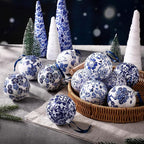 Epakh 36 Pack 6 Style Blue and White Decoupage Paper Napkins Assorted Floral Chinoiserie Decorative Cocktail Napkin Paper for DIY Crafts Fall Christmas Wedding Party Decor, Each Unfolded 13''