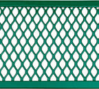Global Industrial 6’L Rectangular Picnic Table, Expanded Metal, Green Thermoplastic Coating, Attached Benches, 1-1/2” Umbrella Pole Hole, Outdoor-Rated, 1000 lb Capacity, 72” x 30” Tabletop