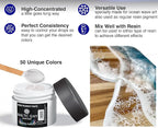 BALTIC DAY 50 Color Epoxy Pigment Paste Set – Opaque Resin Colorant, High Concentration Epoxy Dye & Mica Powder for Resin Art, Jewelry Making, Tumblers, Coasters, River Tables & DIY Crafts