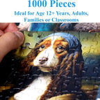 Think2Master Funny Dogs 1000 Pieces Jigsaw Puzzle Featuring heartwarming Puppies and Dogs. Fun for Teens, Seniors & Families. Great Gift for Kids Ages 13+ Size: 26.8” x 18.9