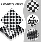 Aodaer 48 Pieces Race Car Paper Napkins Disposable Checkered Flag Napkin Racing Car Party Cocktail Dinner Napkin Set 13" x 13" Unfolded Tableware Napkins for Racing Party Supplies