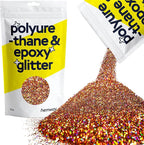 Hemway Polyurethane & Epoxy Resin Glitter 100g / 3.5oz Metallic Crystal Flake Additive for Flooring Jewelry Tumblers Glass Pigment - Fine (1/64" 0.015" 0.4mm) - Bronze Brown Holographic