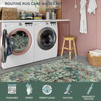 Lahome Bohemian Floral Medallion Area Rug - 3x5 Washable Bedroom Rug Entryway Mat, Non Slip Pet Friendly Turkish Nursery Carpet for Kitchen Sink Camper Couch Living Dining Room Office Hardwood