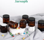 4OZ Amber Glass Jars with lids, 36 Pack Empty Cosmetic Jars, Refillable Airtight Wide Mouth Container for DIY, Sample, Cream, Lotion, Candle Making, Powder, Cosmetic