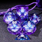 Dark Moon Liquid Core DND Dice Set for Role Playing Games, Polyhedral Dungeons and Dragons Dice Set with Gift Box, Full Liquid Core Resin Sharp Edge D&D Dice Set (InkBlueDice)