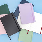 PAPERAGE Lined Journal Notebook, 5 Pack, (Black), 160 Pages, Medium 5.6 in x 8 in - 100 GSM Thick Paper – Hardcover Journaling Notebook for Work, School & Note Taking