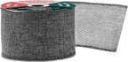 Mandala Crafts Gray Burlap Wired Ribbon 2.5 Inches Wide Jute Ribbons for Crafts - 10 Yds Roll Rustic Burlap Wrap Trim Ribbons for Wreaths Bows Party Decoration