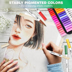 Markers for Adult Coloring, 100 colors Dual Brush Pens Art Coloring Pens with Fine Tip and Brush Tip for Adult Kids Drawing Lettering Calligraphy (White Set)