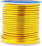 Mandala Crafts 12 Gauge Anodized Aluminum Craft Wire for Jewelry Making - 60 FT Colored Flexible Light Gold Tone Wire - Bendable for Bonsai Armature Crafting Sculpting