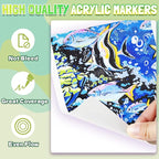 LET'S RESIN PAINT Acrylic Paint Markers Brush Tip 72 Colors,Automatic Ink Control Acrylic Paint Pens,No Bleed & Good Coverage Acrylic Markers for Coloring Books,Rock Painting,Canvas,Ceramic,Wood