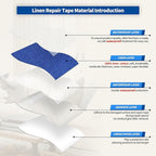 KING MOUNTAIN Linen Repair Patches, Self-Adhesive Linen Fabric Patches, 4 X 63 inch Extra Size, Multi Color, Can be Used for Linen Sofa Repair and Linen Clothes Repair (Navy Blue)