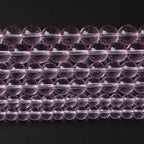 4mm 90pcs Smooth Rose Pink Glass Beads Quartz Crystal Round Loose Beads for Jewelry Making DIY Bracelet Necklace