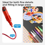 ARTISTRO 12 Metallic Paint Pens for Glass, Rock Painting, Ceramic, Wood, Fabric, Pebbles, Scrapbook Journals, Photo Albums, Card Stocks - Acrylic Paint Markers Medium Tip 3.0mm