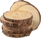 JEUIHAU 8 PCS 7-7.9 Inches Natural Unfinished Wood Slices, Round Wooden Tree Bark Discs, Wooden Circles for DIY Crafts, Christmas, Rustic Wedding Ornaments