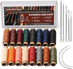 0.8 mm Leather Sewing Thread, 16 Colors 32 Yards Waxed Thread, Round Waxed Thread, Wax String for Bracelet Making, Sewing Stitching, Bookbinding, Braiding