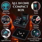 Dice Tray and Dice Tower for DND and RPG - All-in-One Game Roamer Tray & Large Tower for Random Rolls - Stores Your Sets, Mini's and More Compatible with D&D (Blue Tree)