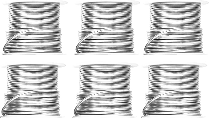 Mandala Crafts 14 Gauge Anodized Aluminum Craft Wire for Jewelry Making – 330 FT Colored Flexible Silver Combo Wire - Bendable for Bonsai Armature Crafting Sculpting