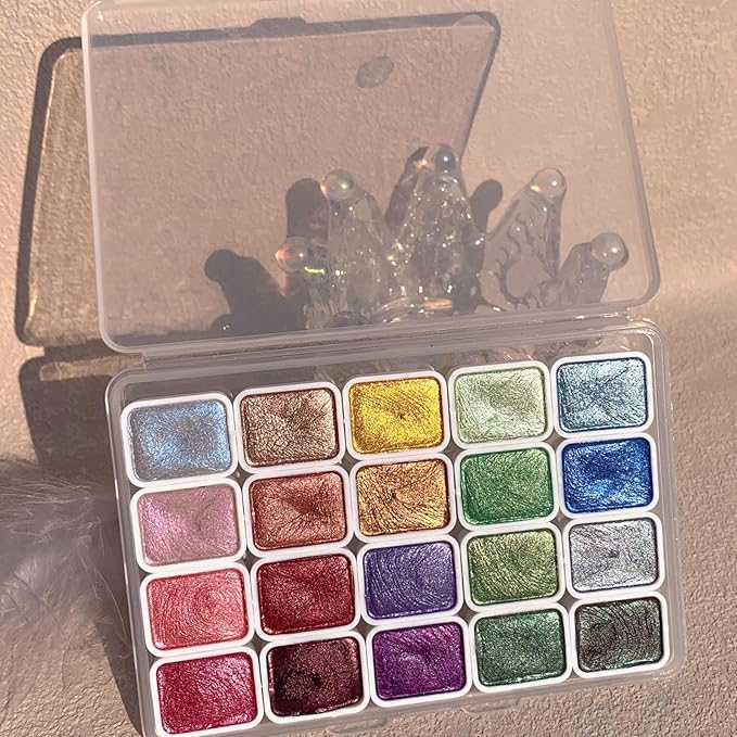 Watercolor Paint Set - Multiple Color Options with Pearlescent Effect, Portable Design, Easy to Mix, Environmental Protection Material, Widely Applicable for Kids and Art Enthusiasts, Perfect for Water Color Paint Sets