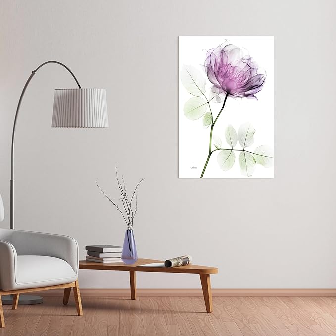 Empire Art Direct FramelessTempered Glass Wall Art, Decorative Art for Wall, X-ray Pink Rose Print, Living Room, Bedroom, Home Office, Ready to Hang, 48" x 32"