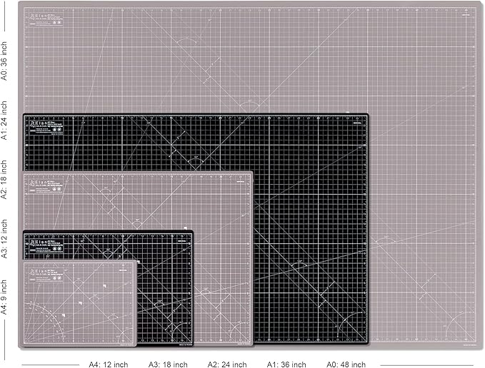 Elan Cutting Mat A1 Black & Taupe, Large Self Healing Cutting Mat 24 x 36 Inch, 5-Ply Craft Board Black, Hobby Board for Crafts 24x36 Inch