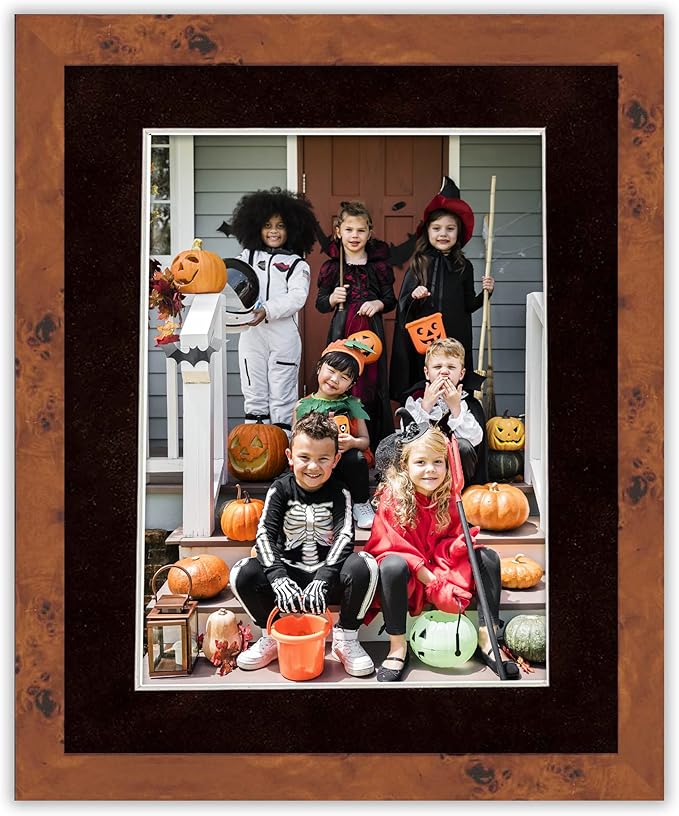 Pack of Ten Acid Free 8x10 Mats Bevel Cut for 5.5x8.5 Photos - Black Suede Precut Matboards With Backing Boards and Self Seal Photo Mat Bags For Pictures, Photos, Framing - 4-ply Thickness