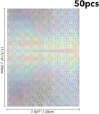 Briartw 20x29cm Hot Foil Paper 50 Sheets Pack Toner Reactive Foil Hot Stamping Foil Paper by Laser Printer and Laminator for Scrapbooking Craft Cardmaking DIY Album (Silver Snowflake, 50 Sheets)