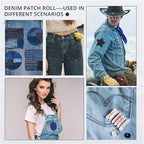 HTVRONT Iron on Patches for Clothes, 3"x60" Iron on Patches for Jeans, Jean Patches,Black Denim Patches for Inside Jeans & Clothing Repair
