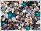 0.88oz (Approx. 300 pcs) Faceted Fire Polished Round Glass Beads 4mm (0.16in), Czech Republic Bohemian Glass Transparent Mix