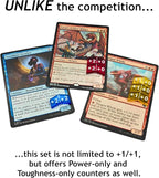 Futhark MTG Stat Counters / Buff Counters for Magic The Gathering - Set of 60 Color Coded MTG Tokens - Improved Gameplay with This Great Magic The Gathering Gift