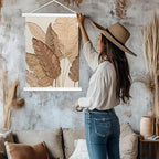 Artmag Magnetic Poster Hanger Frame, 33x24 33x23 33x47 Light Wood Wooden Magnet Canvas Artwork Print Poster Hangers Frames Hanging Kit (White, 33")